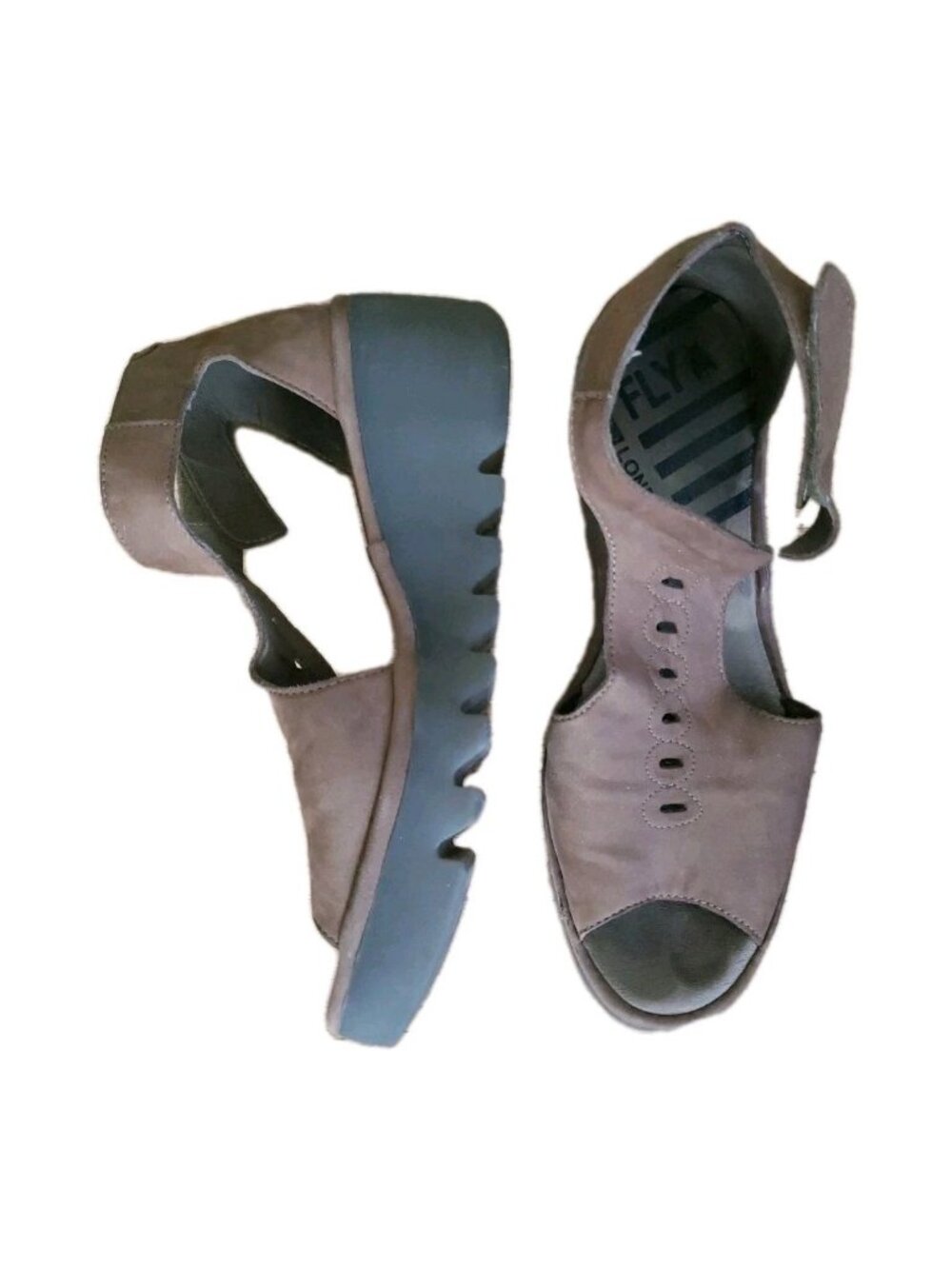 Fly London Bezo Sandals Tan Platform Lug  Womens Leather 41 US 10